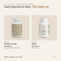 The Slow Hour: Sacred Soothe Booster. By day: Ashwagandha; 30 min: Sleep Formula. Then lights out.