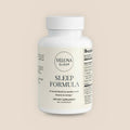 Veluna Sleep Formula Capsules, 60-count bottle with a cream label, pack shot on a warm linen background